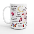 Love & Self-Worth 15oz affirmation mug by I Inspire Life