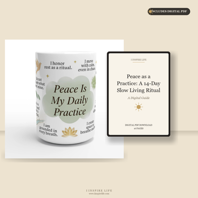 Peace Is My Daily Practice Affirmation Mug