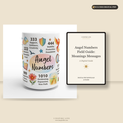 Angel Numbers Affirmation Mug, 111 222 333 444